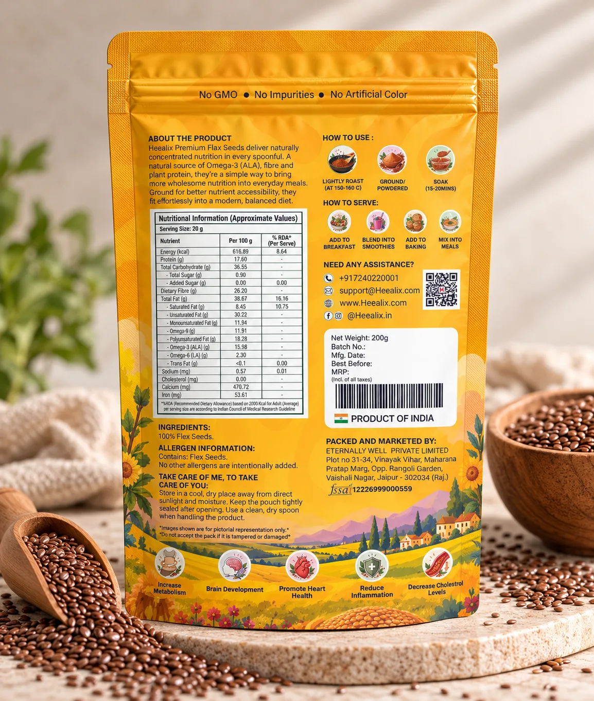Flax Seeds back image