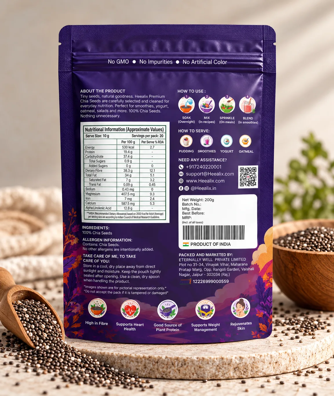 Chia Seeds back image